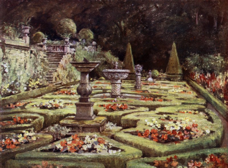 Scottish Gardens: Dalzell (farve litho) af Mary Georgina Wade Wilson
