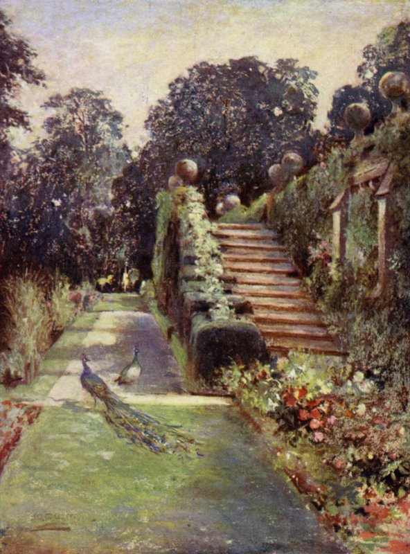 Scottish Gardens: Dunrobin (farve litho) af Mary Georgina Wade Wilson