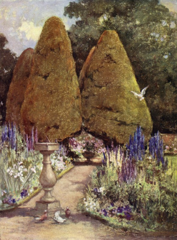 Scottish Gardens: Malleny (farve litho) af Mary Georgina Wade Wilson