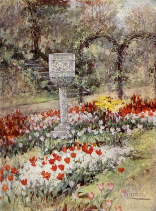 Scottish Gardens: South Bantaskine (farve litho) af Mary Georgina Wade Wilson