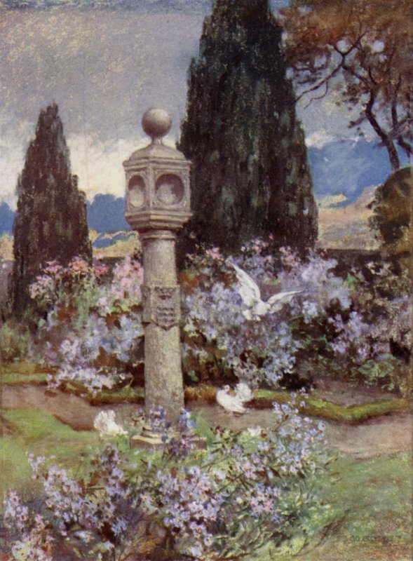 Scottish Gardens: Stobhall (farve litho) af Mary Georgina Wade Wilson