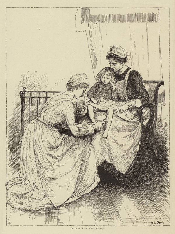 Illustration til historien om en sygeplejerske, af ære Morten af Mary L. Gow