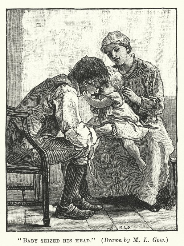 Silas Marner - Baby greb hans hoved (gravering) af Mary L. Gow
