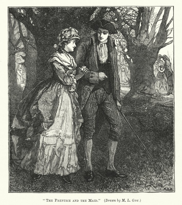 The Prentice and the Maid (gravering) af Mary L. Gow