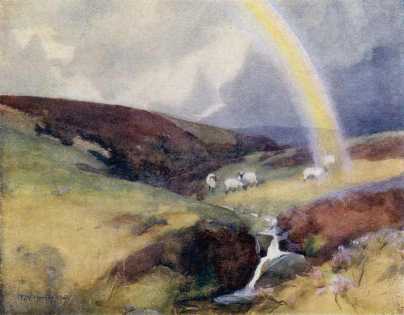 The Source of the Clyde (farve litho) af Mary Young Hunter