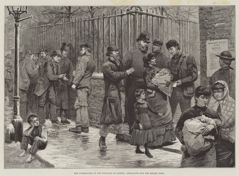 De arbejdsløse i East-End of London, ansøgere til hjælpefonden af Matthew Somerville Morgan