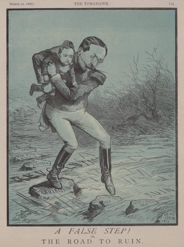 Et falsk skridt! eller vejen til ruin (farve litho) af Matthew
