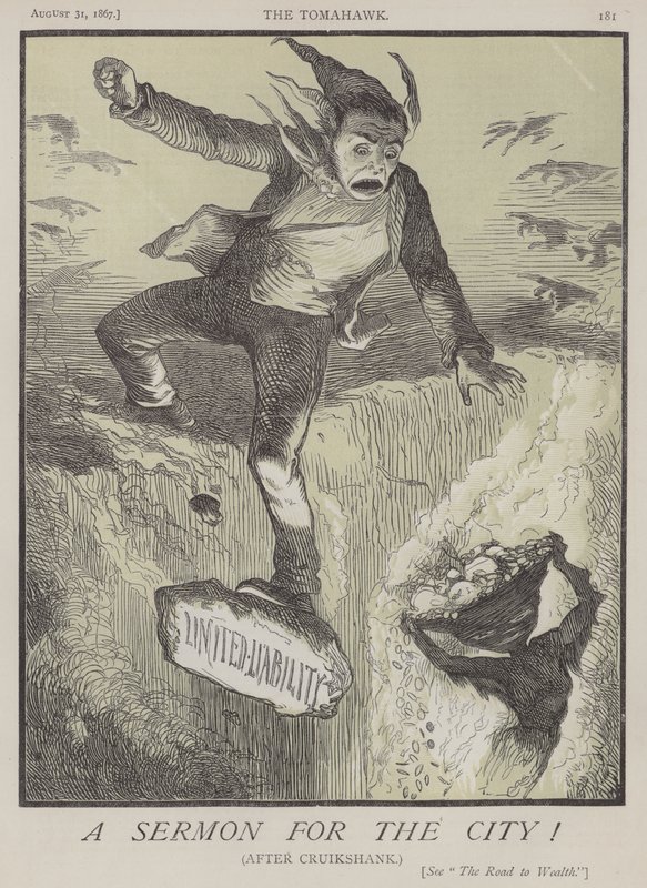 En prædiken for byen! (farve litho) af Matthew