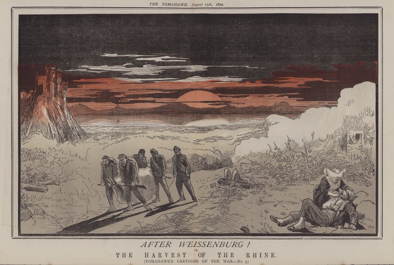 Efter Weissenburg! eller Rhinens høst (farve litho) af Matthew