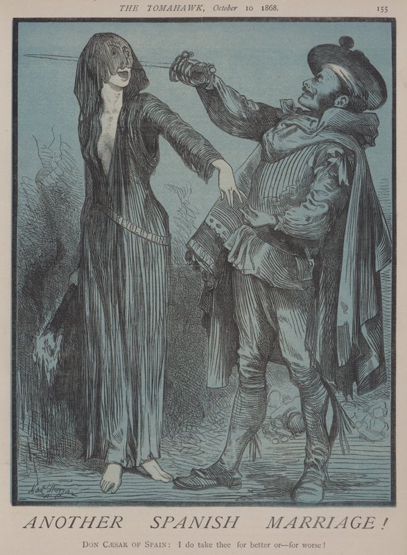 Endnu et spansk ægteskab! (farve litho) af Matthew