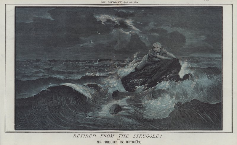 Pensioneret fra Kampen! eller, Mr Bright in Retreat (farve litho) af Matthew