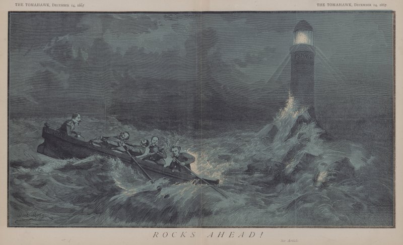 Rocks forude! (farve litho) af Matthew