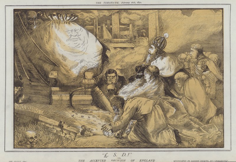 £. S. D. eller, The Accepted Religion of England (farve litho) af Matthew