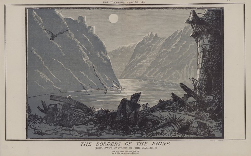 Rhinens grænser (farve litho) af Matthew