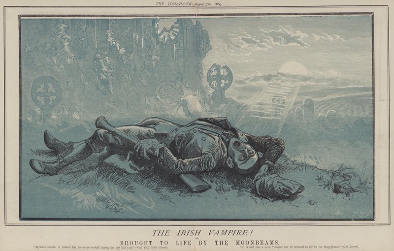 Den irske vampyr! eller, bragt til live af månestrålerne (farve litho) af Matthew
