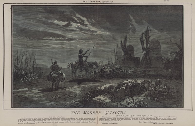Den moderne Quixote! (farve litho) af Matthew