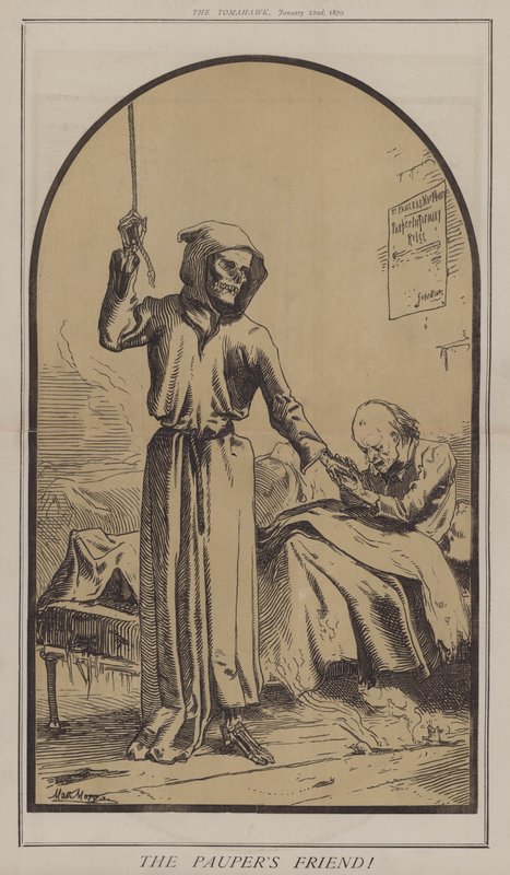 Pauperens Ven! (farve litho) af Matthew
