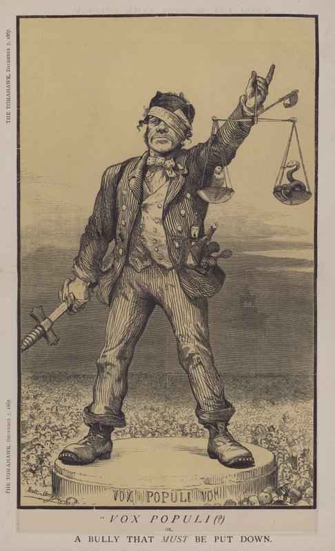 Vox Populi(?) eller, en bølle, der SKAL lægges ned (farve litho) af Matthew