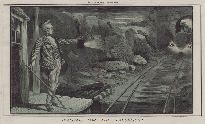 Venter på udflugten! (farve litho) af Matthew