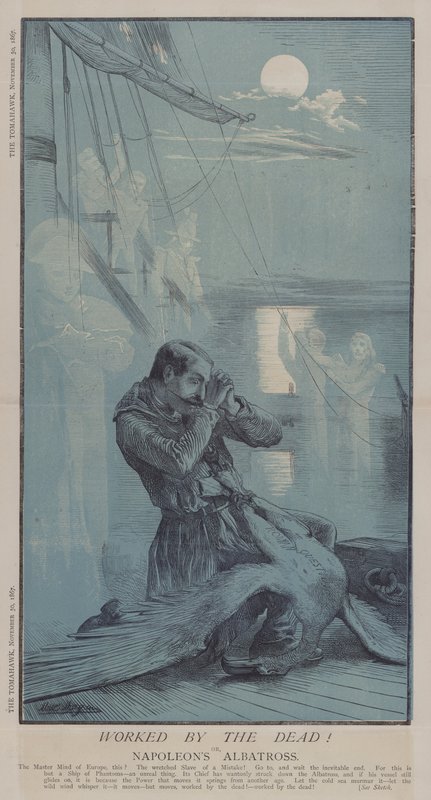 Arbejdet af de døde! eller Napoleons albatros (farve litho) af Matthew