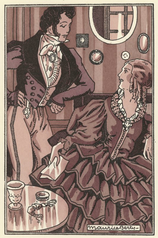 Illustration til Scenes de la Vie de Boheme af Henri Murger (litho) af Maurice Berty
