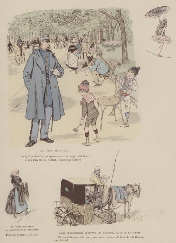 Illustration til Paris Brilliant (farve litho) af Maurice Charles Mathieu Bonvoisin