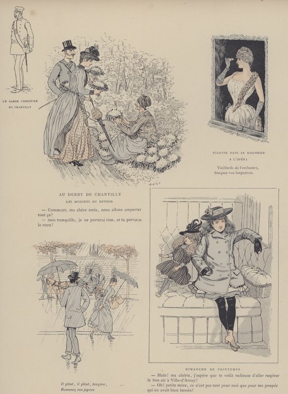 Illustration til Paris Brillant (farve litho) af Maurice Charles Mathieu Bonvoisin
