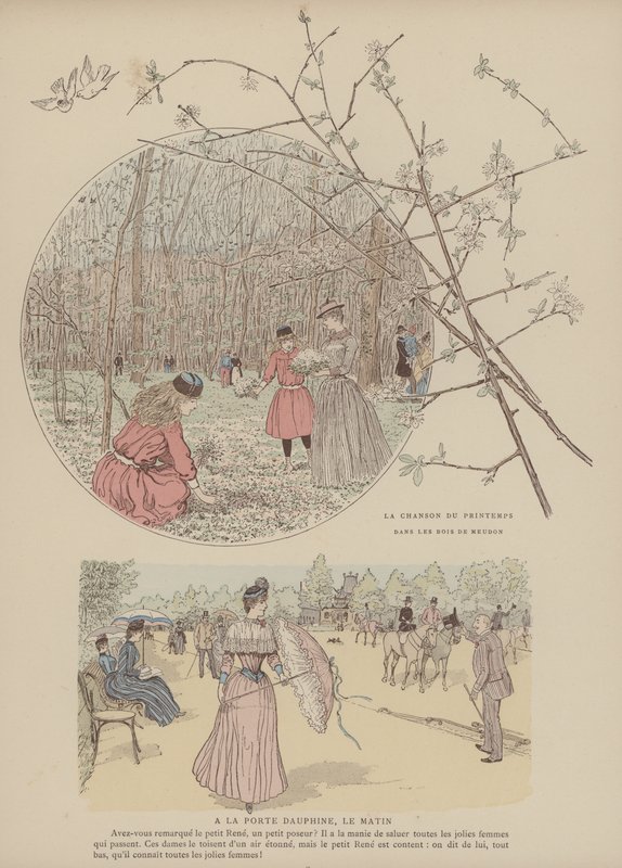 Illustration til Paris Brillant (farve litho) af Maurice Charles Mathieu Bonvoisin