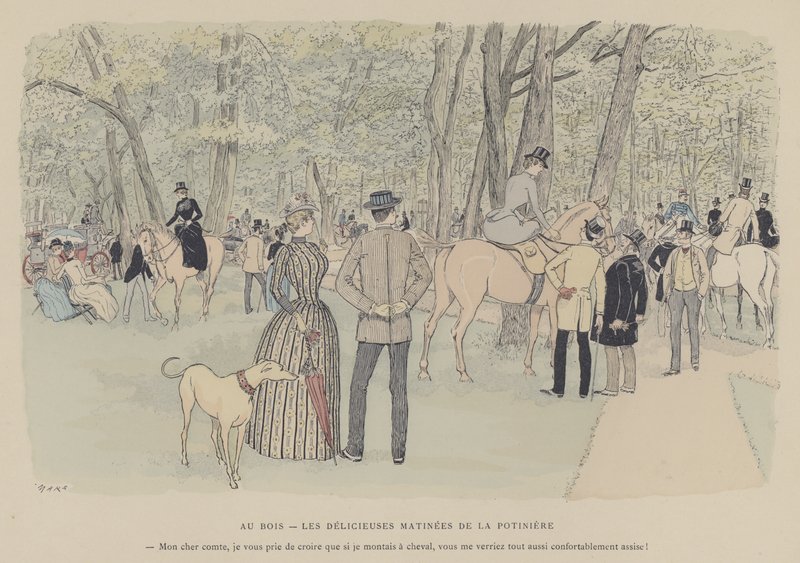Illustration til Paris Brillant (farve litho) af Maurice Charles Mathieu Bonvoisin