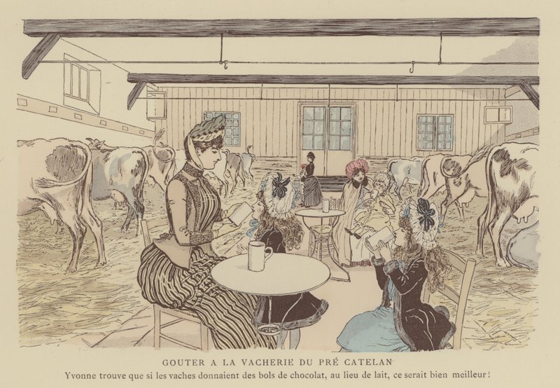 Illustration til Paris Brillant (farve litho) af Maurice Charles Mathieu Bonvoisin