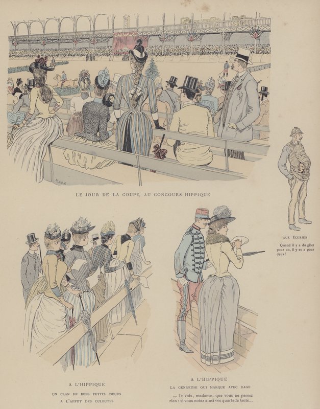 Illustration til Paris Brillant (farve litho) af Maurice Charles Mathieu Bonvoisin