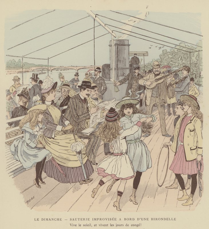 Illustration til Paris Brillant (farve litho) af Maurice Charles Mathieu Bonvoisin