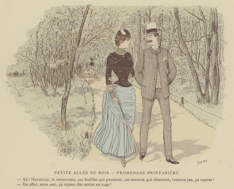 Illustration til Paris Brillant (farve litho) af Maurice Charles Mathieu Bonvoisin