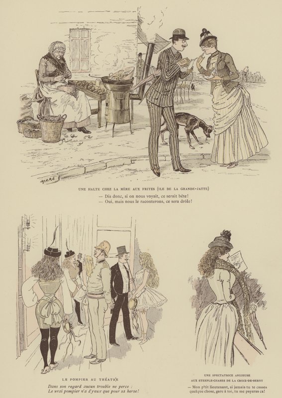 Illustration til Paris Brillant (farve litho) af Maurice Charles Mathieu Bonvoisin
