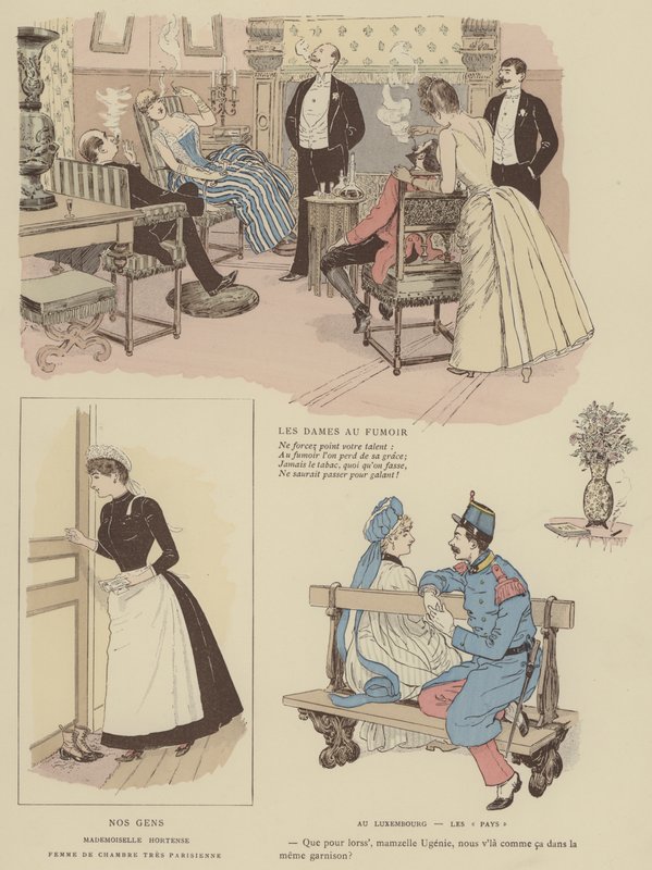 Illustration til Paris Brillant (farve litho) af Maurice Charles Mathieu Bonvoisin