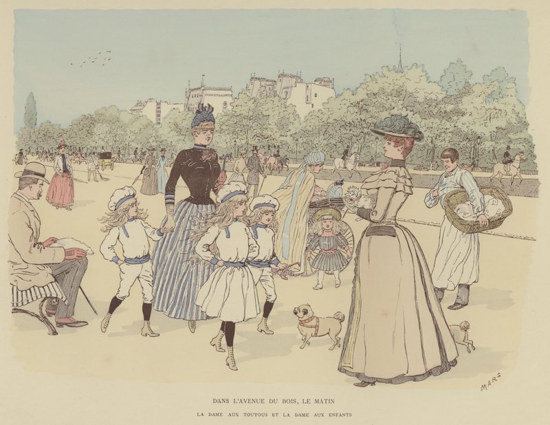 Illustration til Paris Brillant (farve litho) af Maurice Charles Mathieu Bonvoisin