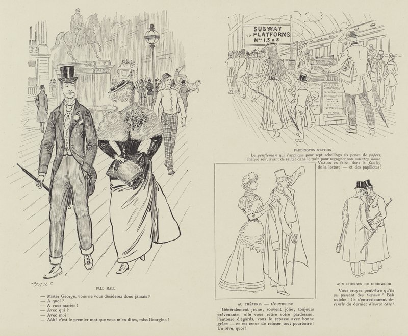 Illustration til La Vie De Londres af Mars af Maurice Charles Mathieu Bonvoisin
