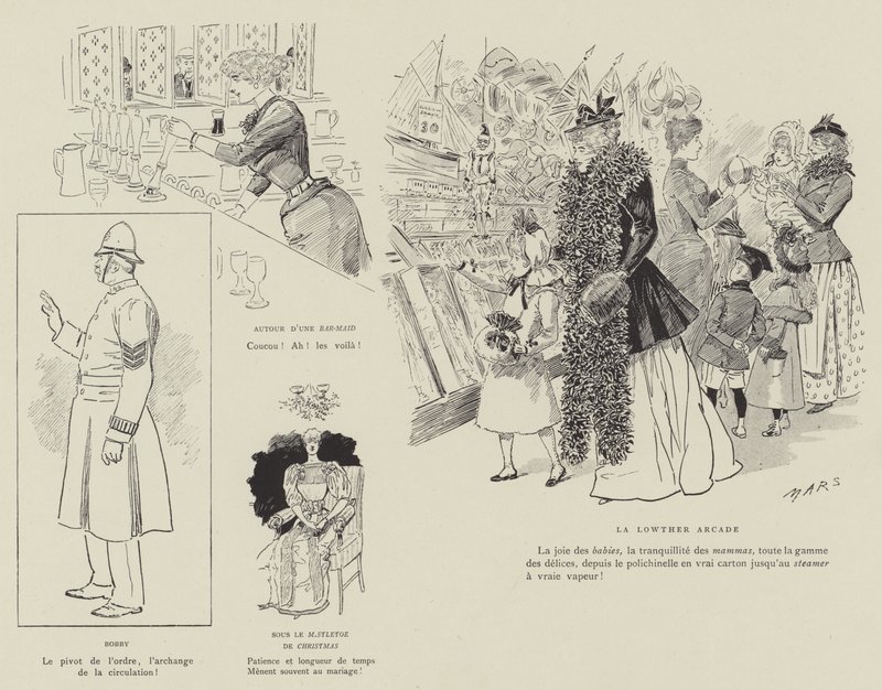 Illustration til La Vie De Londres af Mars af Maurice Charles Mathieu Bonvoisin