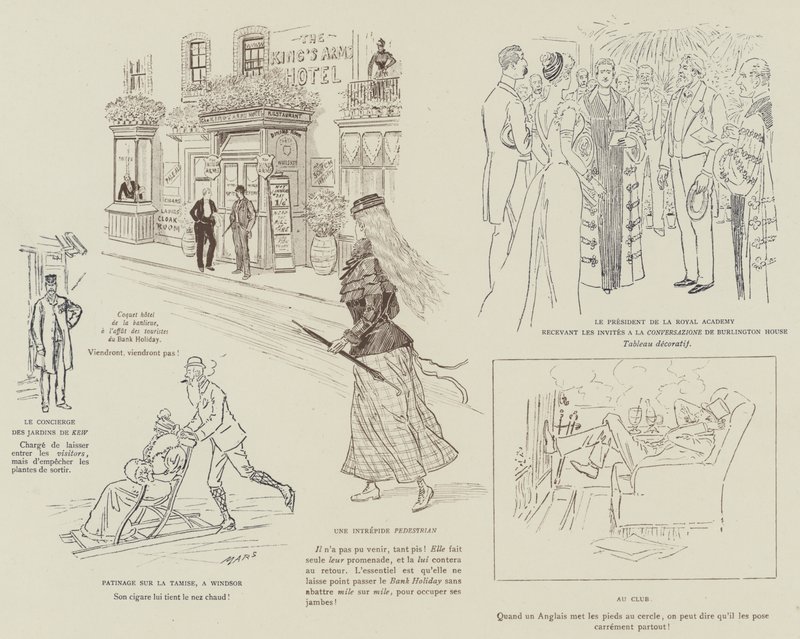 Illustration til La Vie De Londres af Mars af Maurice Charles Mathieu Bonvoisin