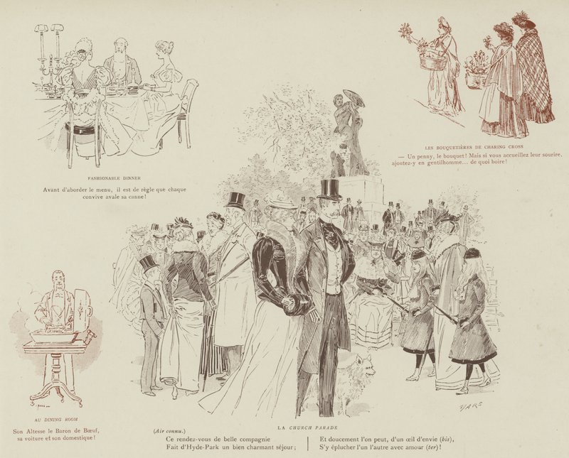 Illustration til La Vie De Londres af Mars af Maurice Charles Mathieu Bonvoisin