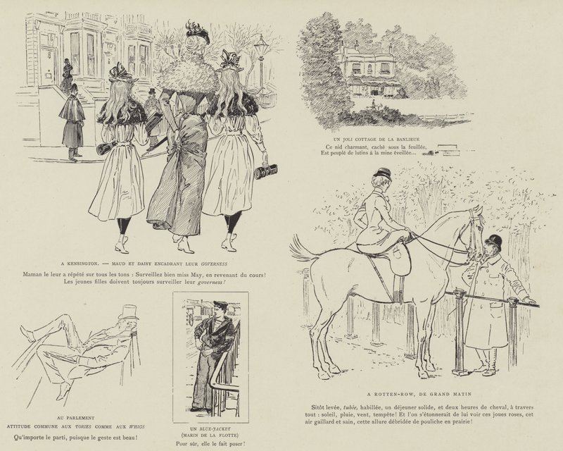 Illustration til La Vie De Londres af Mars af Maurice Charles Mathieu Bonvoisin