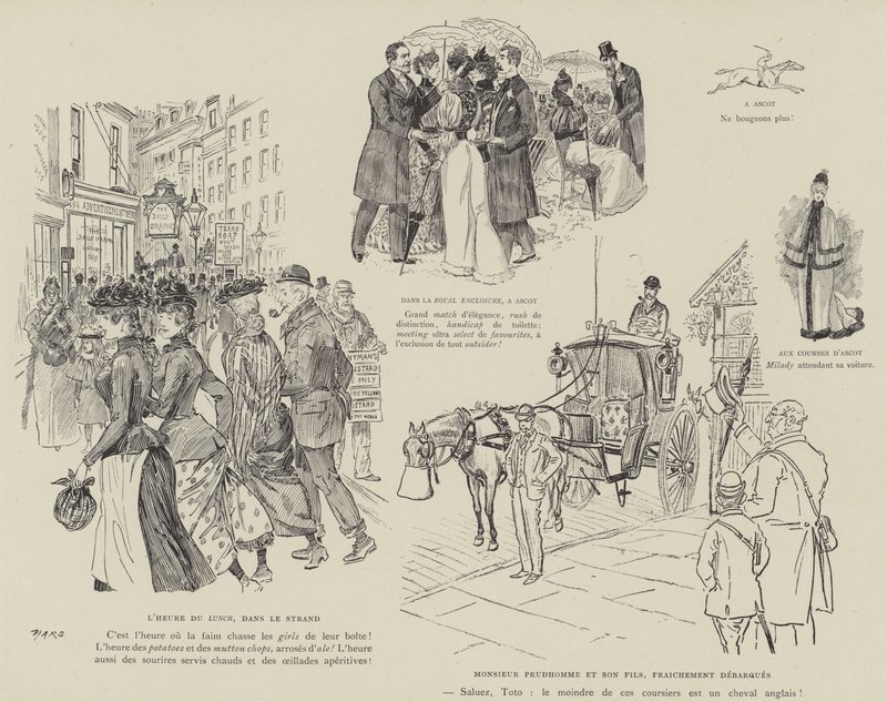 Illustration til La Vie De Londres af Mars af Maurice Charles Mathieu Bonvoisin