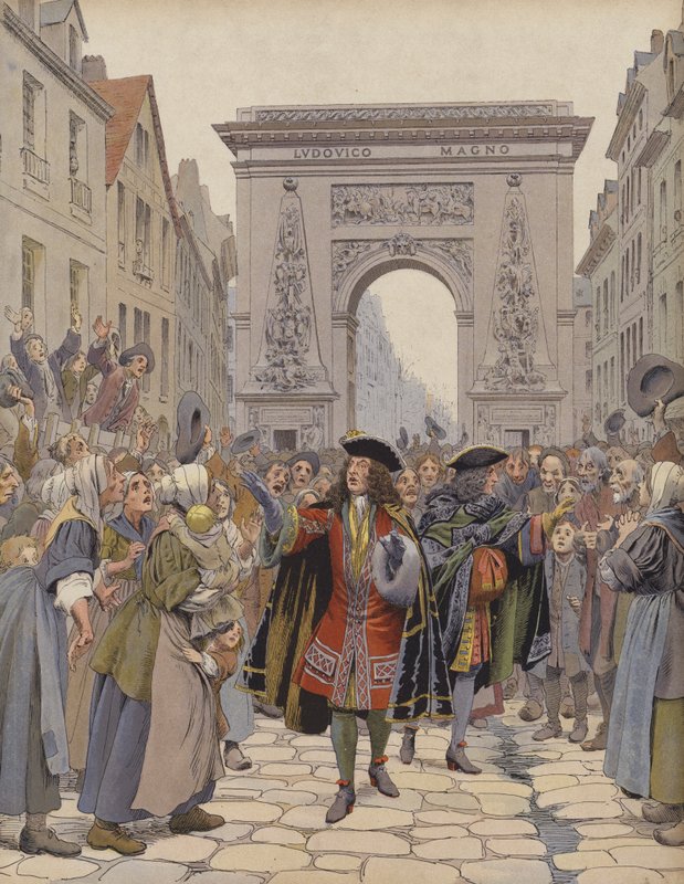 Boufflere i løbet af vinteren 1709, der beroligede en uro af Maurice Leloir