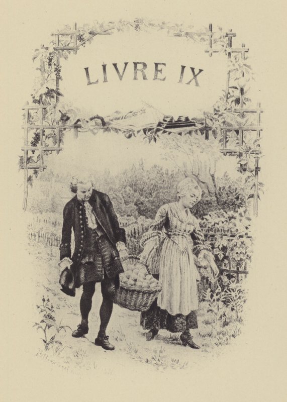 Illustration til bog IX af Jean-Jacques Rousseaus bekendelser (gravering) af Maurice Leloir