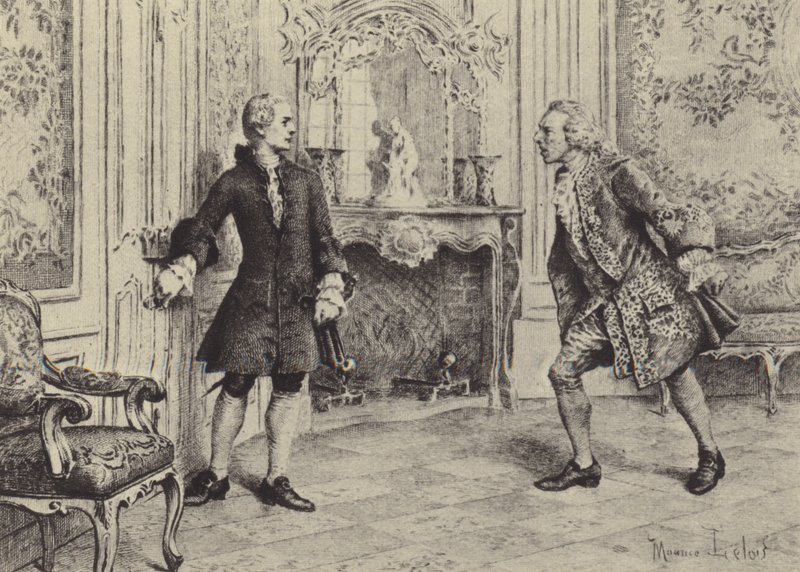 Illustration til bog VII af Jean-Jacques Rousseaus bekendelser (gravering) af Maurice Leloir