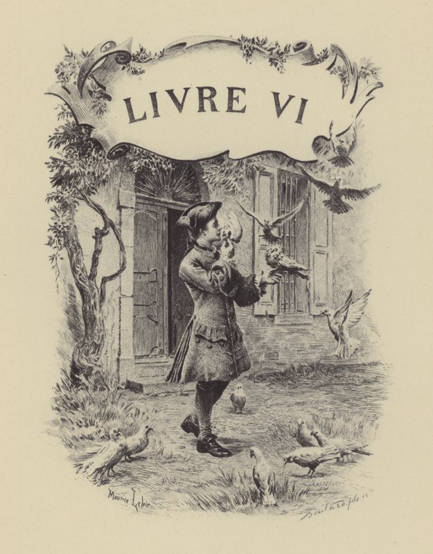 Illustration til bog VI af Jean-Jacques Rousseaus bekendelser (gravering) af Maurice Leloir