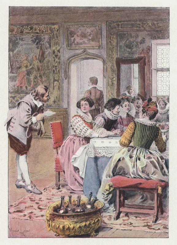 Illustration til Gil Blas (farve litho) af Maurice Leloir