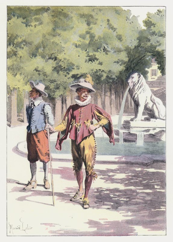 Illustration til Gil Blas (farve litho) af Maurice Leloir