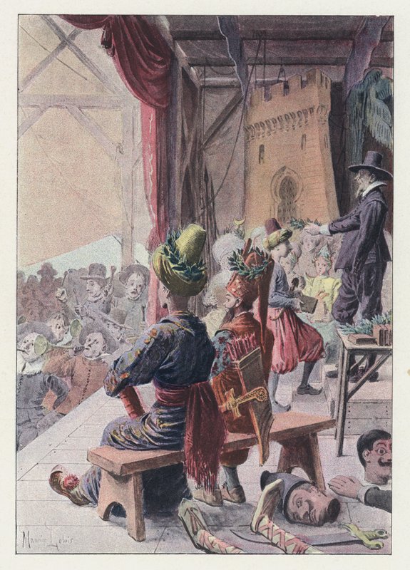 Illustration til Gil Blas (farve litho) af Maurice Leloir