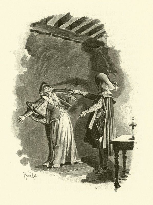Illustration til De tre musketerer (gravering) af Maurice Leloir